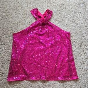 Grace Karin Fuchsia Sequin Halter Top